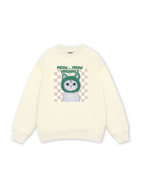 Animal Mood Meow Green Pink Sweater