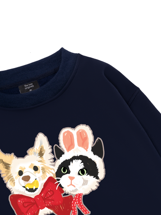 Animal Mood Bestie Puppy And Meow Sweater