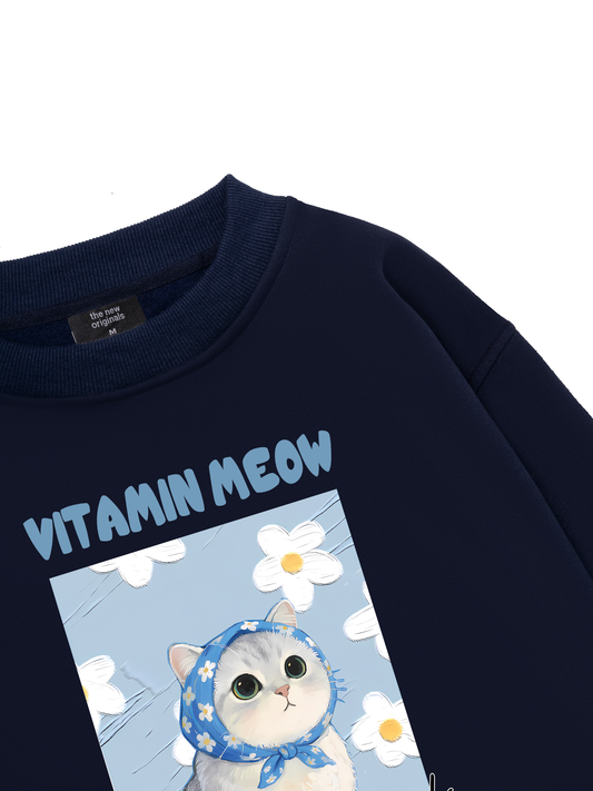 Flower With Meow Sweater