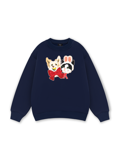 Animal Mood Bestie Puppy And Meow Sweater