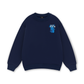 Fuzzy Font Dragon Blue Sweater