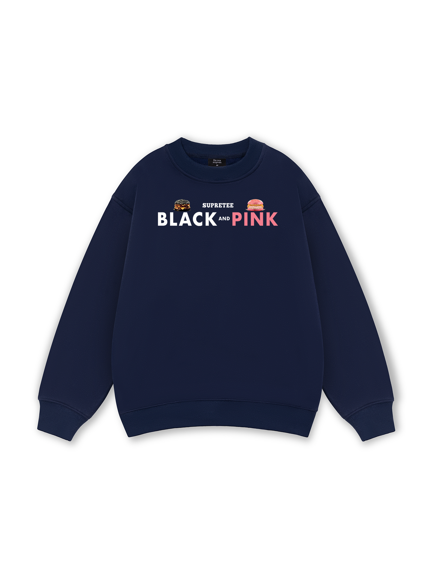 Sweet Pastry Black Pink Meow Meow Strawberry Sweater