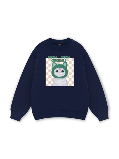 Animal Mood Meow Green Pink Sweater