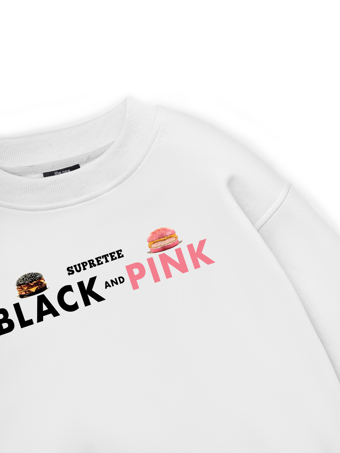 Sweet Pastry Black Pink Meow Meow Strawberry Sweater