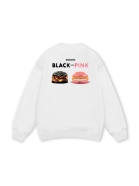 Sweet Pastry Black Pink Meow Meow Strawberry Sweater