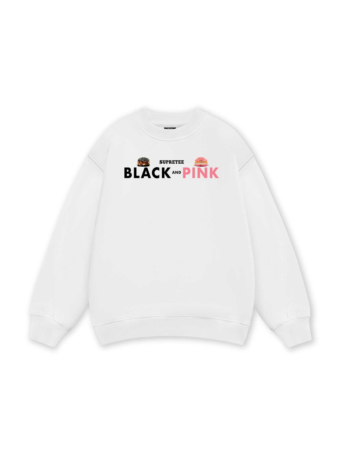 Sweet Pastry Black Pink Meow Meow Strawberry Sweater