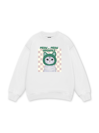 Animal Mood Meow Green Pink Sweater