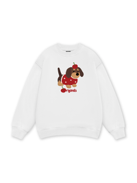 Animal Cute Puppy With Cherry Sweater
