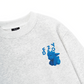 Fuzzy Font Dragon Blue Sweater