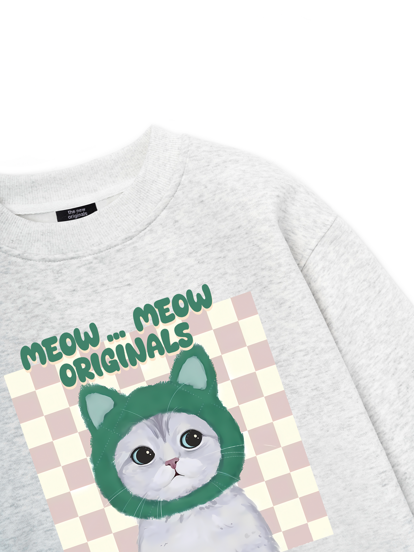 Animal Mood Meow Green Pink Sweater