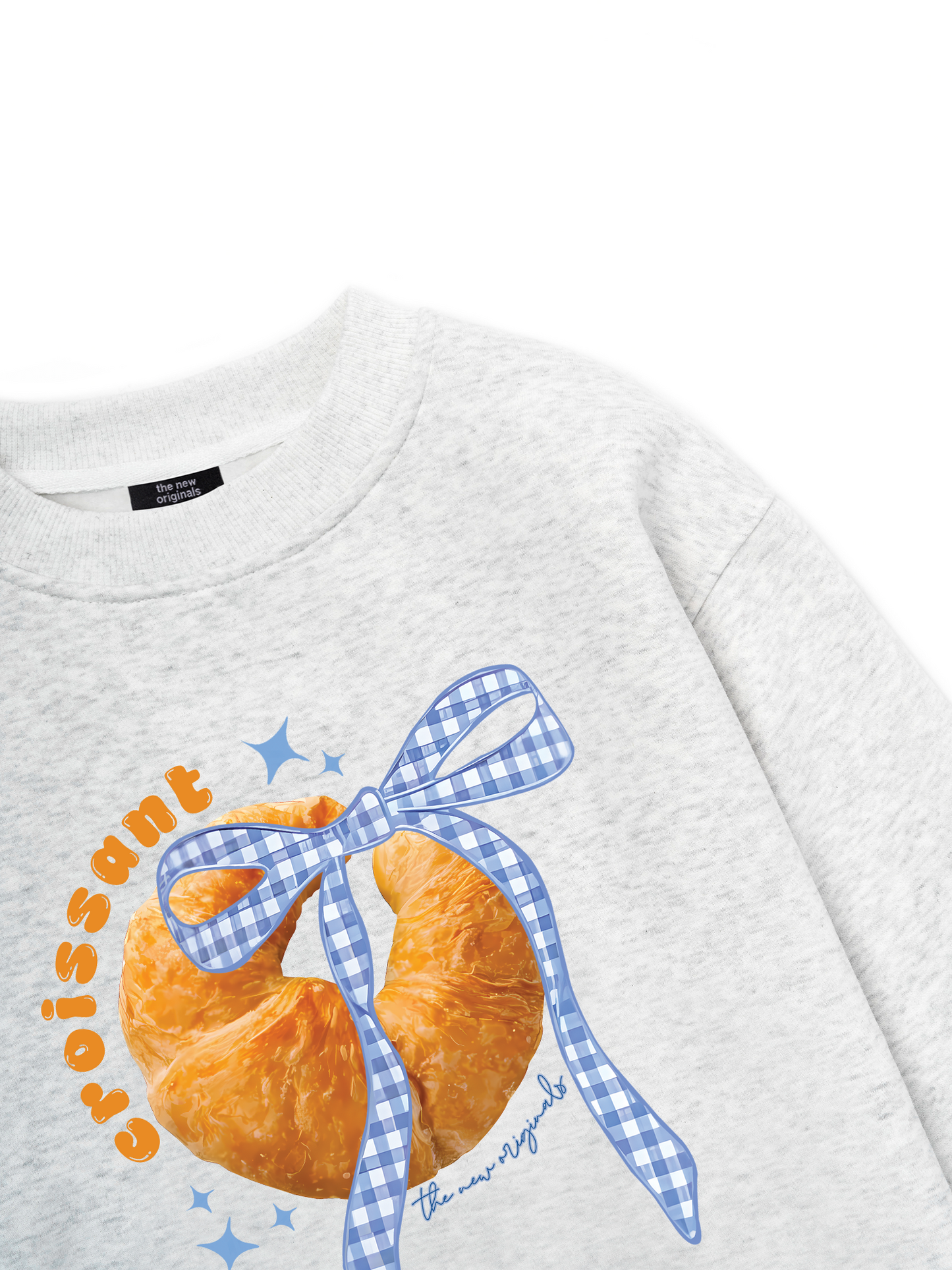 Sweet Pastry BLue Plaid Bow Sweater