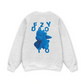 Fuzzy Font Dragon Blue Sweater