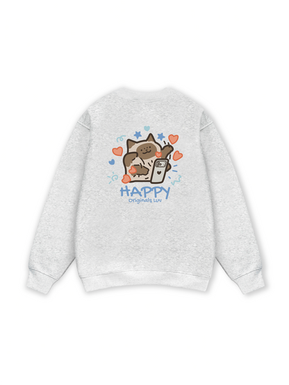 Happy Luv Cat Couple Sweater