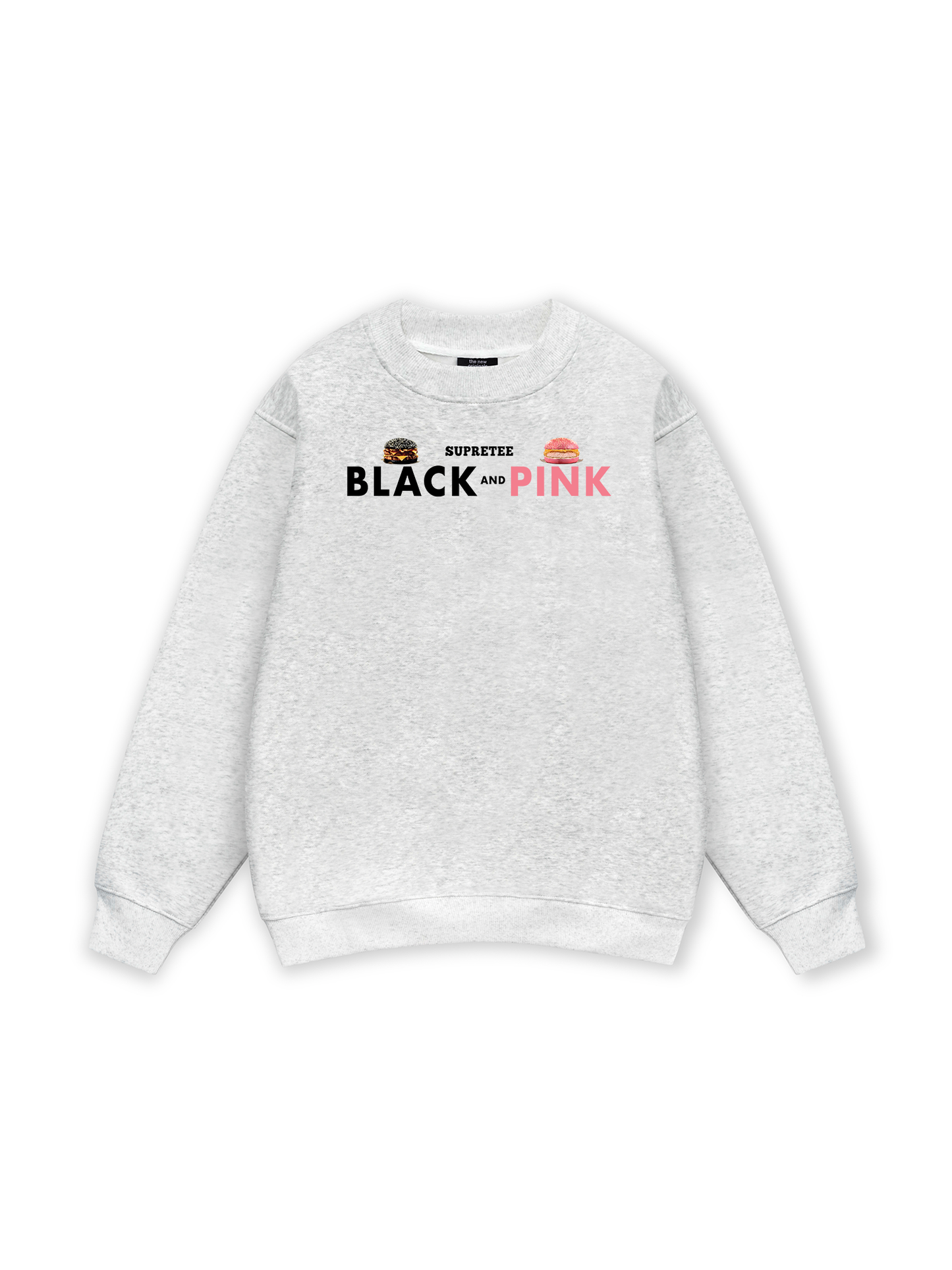 Sweet Pastry Black Pink Meow Meow Strawberry Sweater