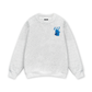 Fuzzy Font Dragon Blue Sweater