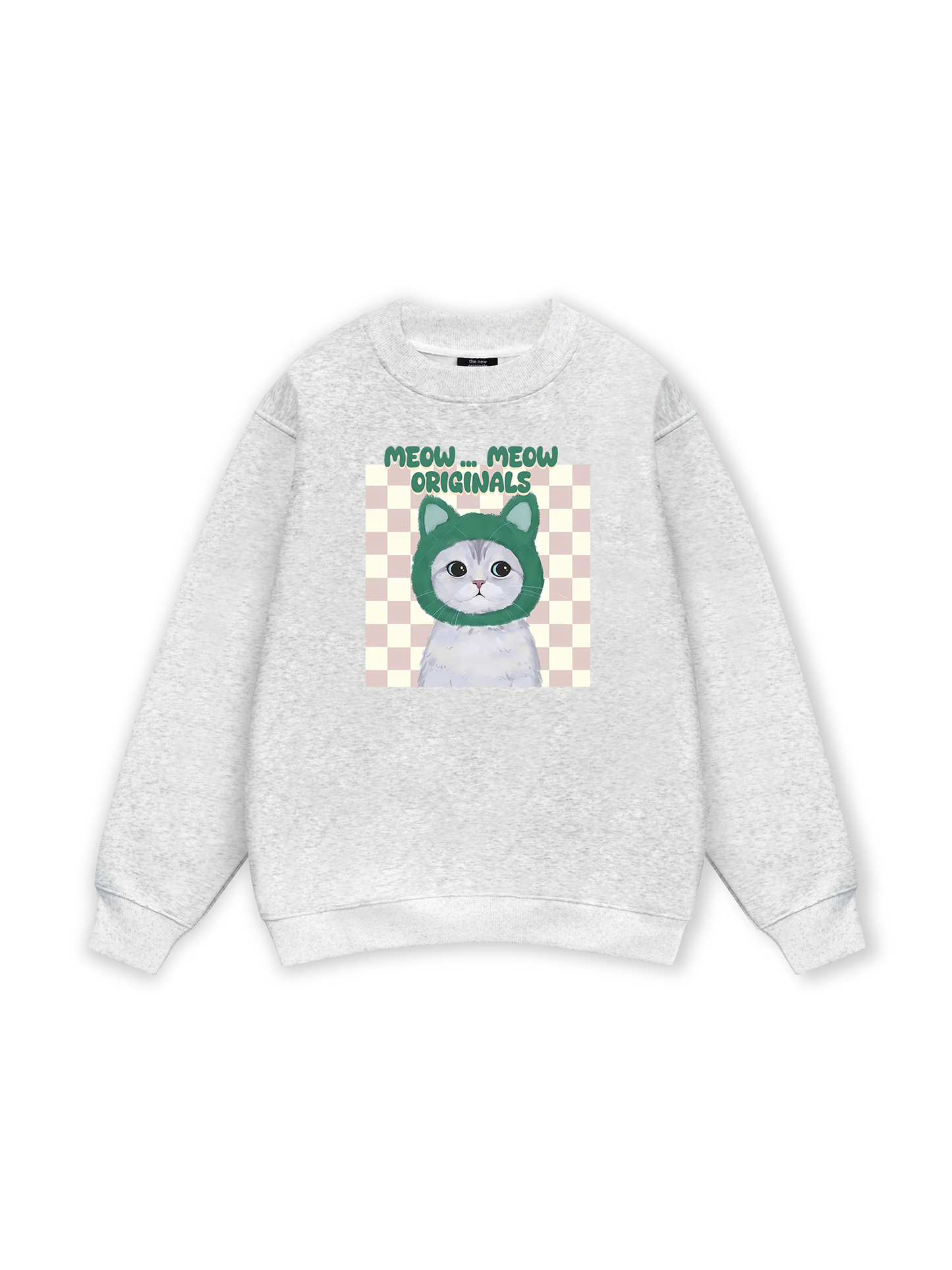 Animal Mood Meow Green Pink Sweater