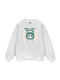 Animal Mood Meow Green Pink Sweater