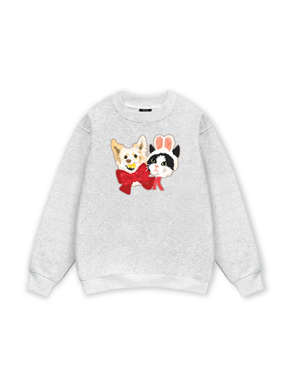 Animal Mood Bestie Puppy And Meow Sweater
