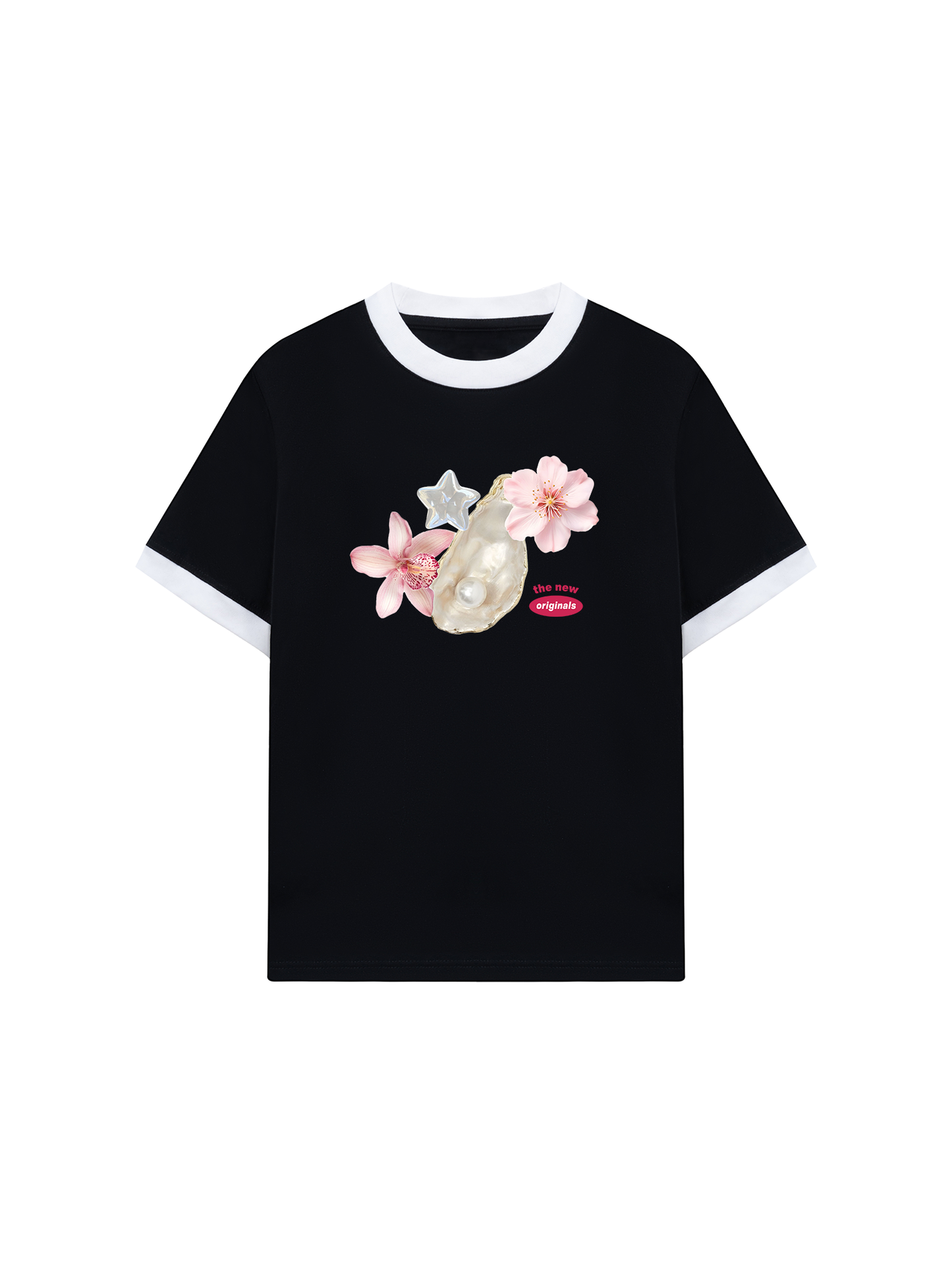 Áo Thun Ringer Relaxed Fit Pearl Bloom