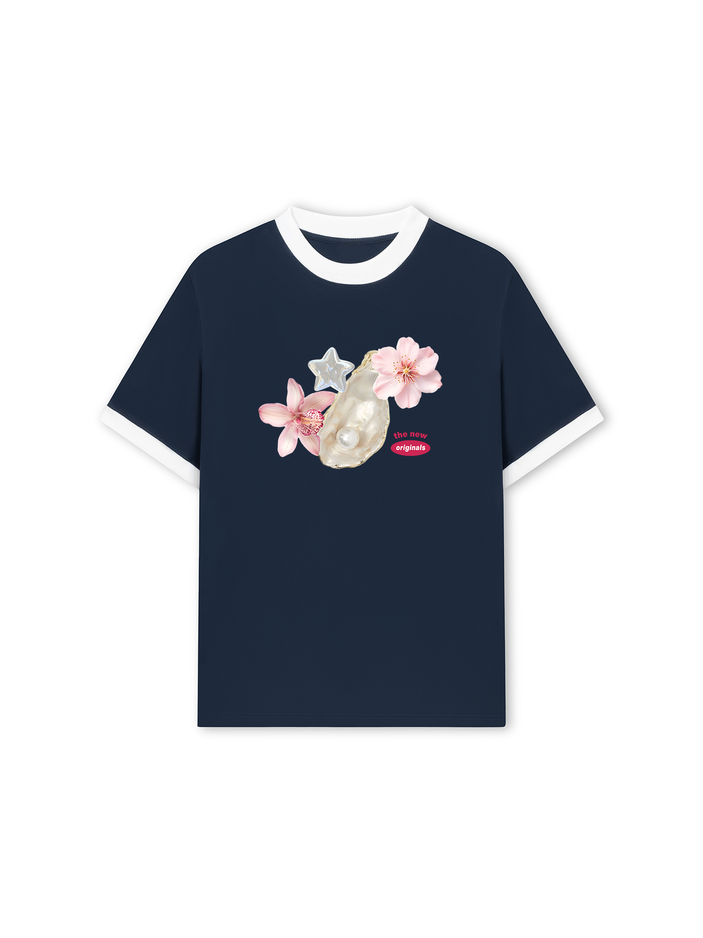 Áo Thun Ringer Relaxed Fit Pearl Bloom