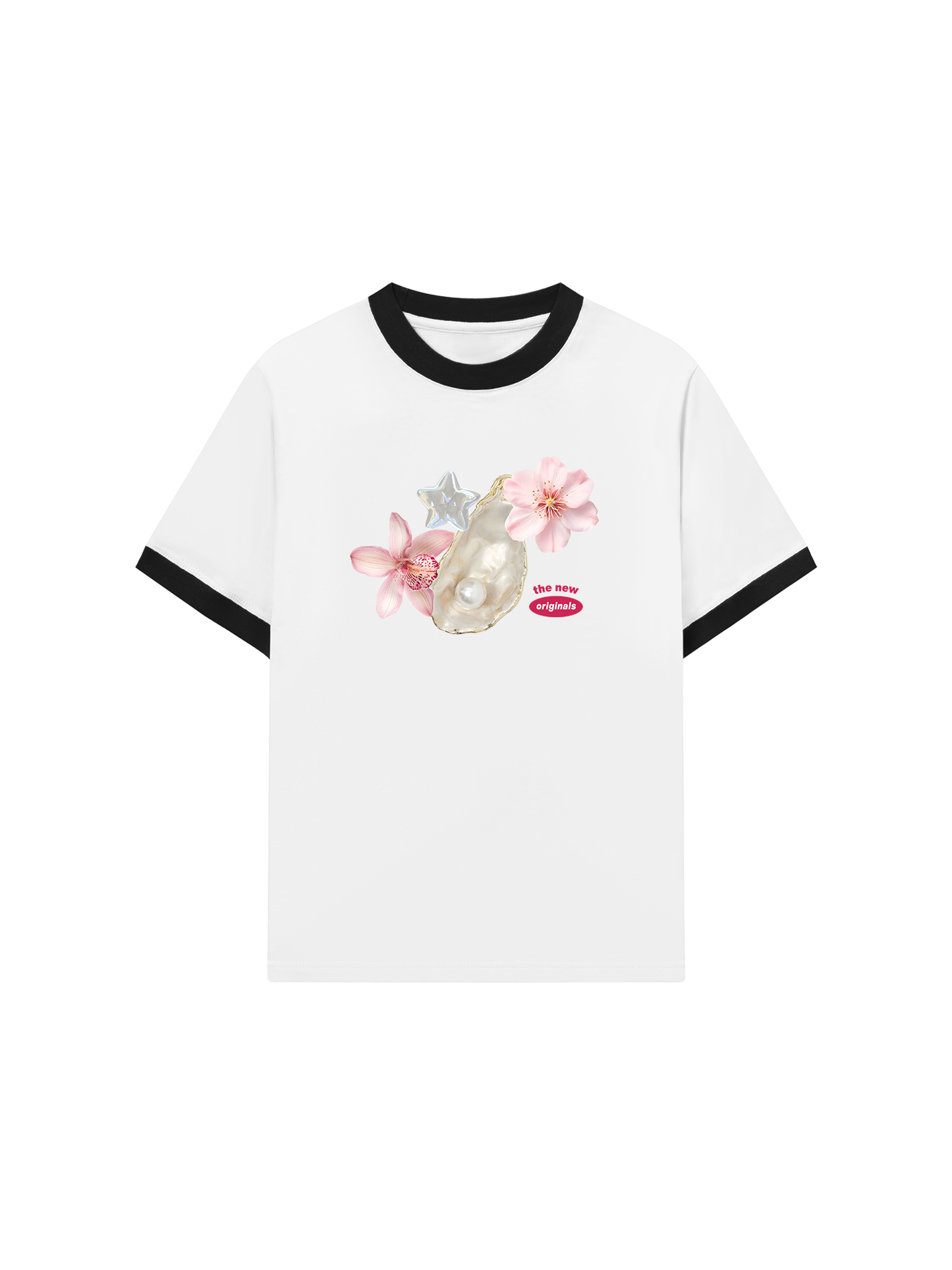 Áo Thun Ringer Relaxed Fit Pearl Bloom