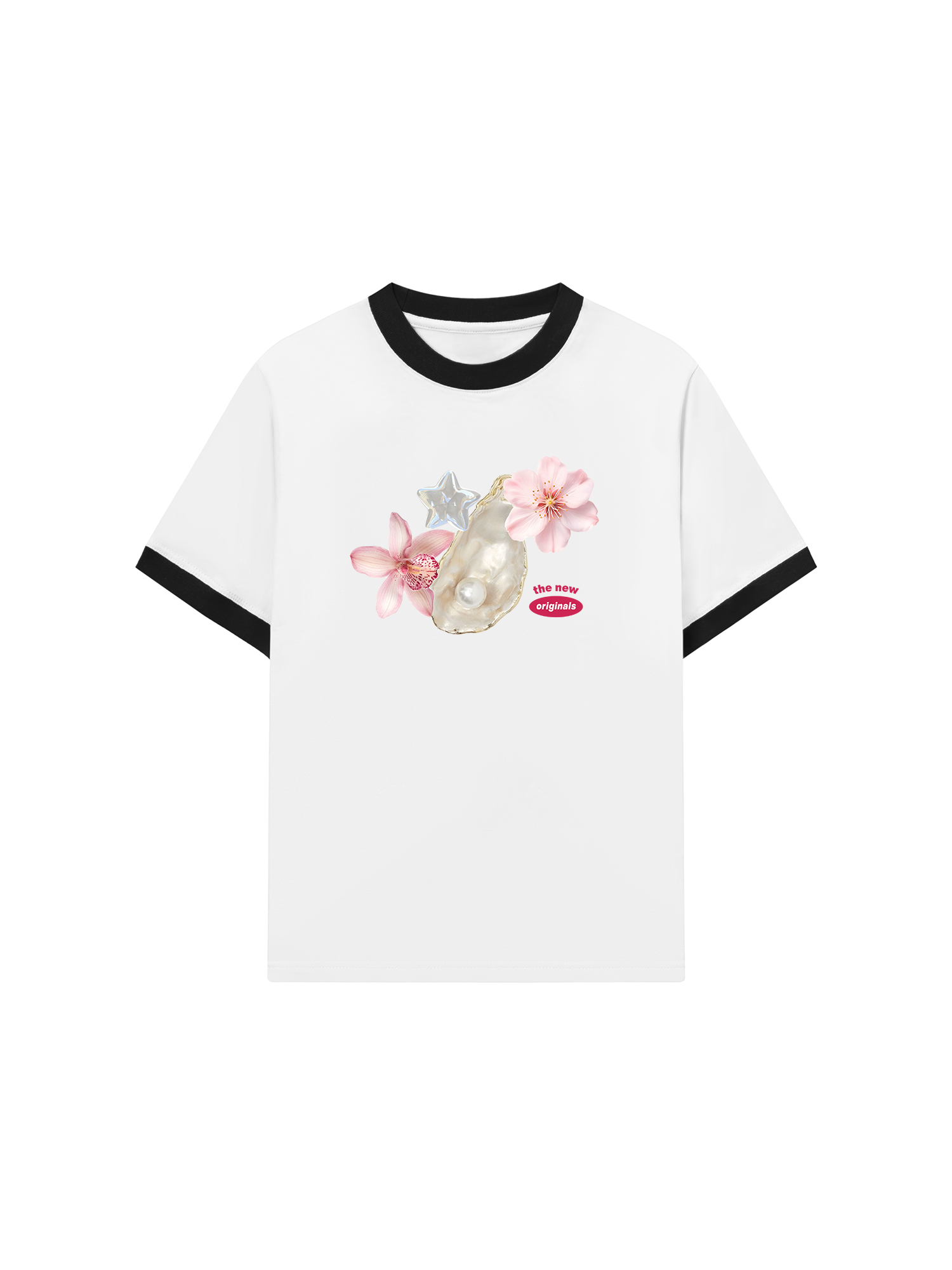 Áo Thun Ringer Relaxed Fit Pearl Bloom