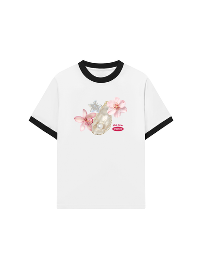 Áo Thun Ringer Relaxed Fit Pearl Bloom