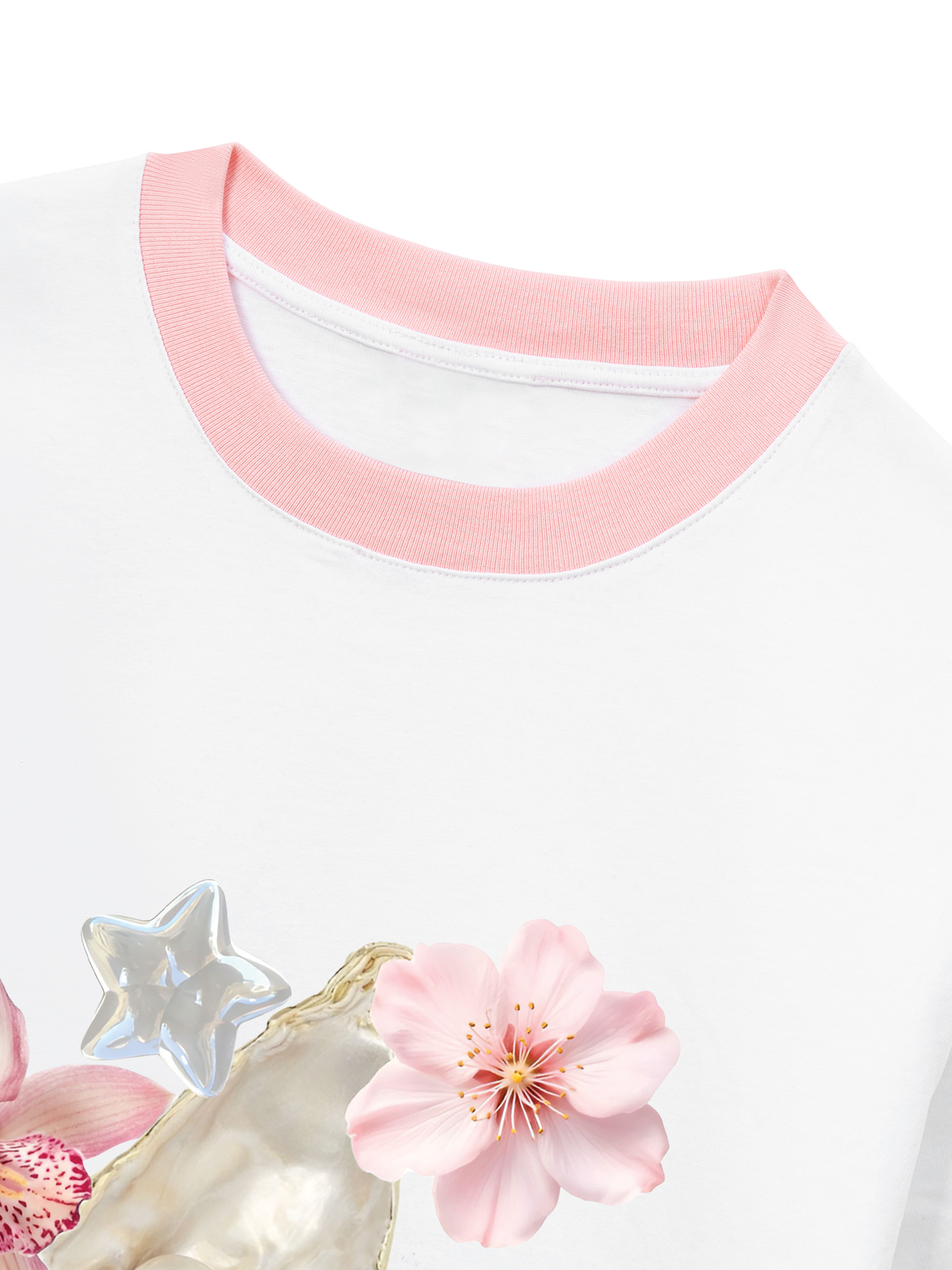 Áo Thun Ringer Relaxed Fit Pearl Bloom