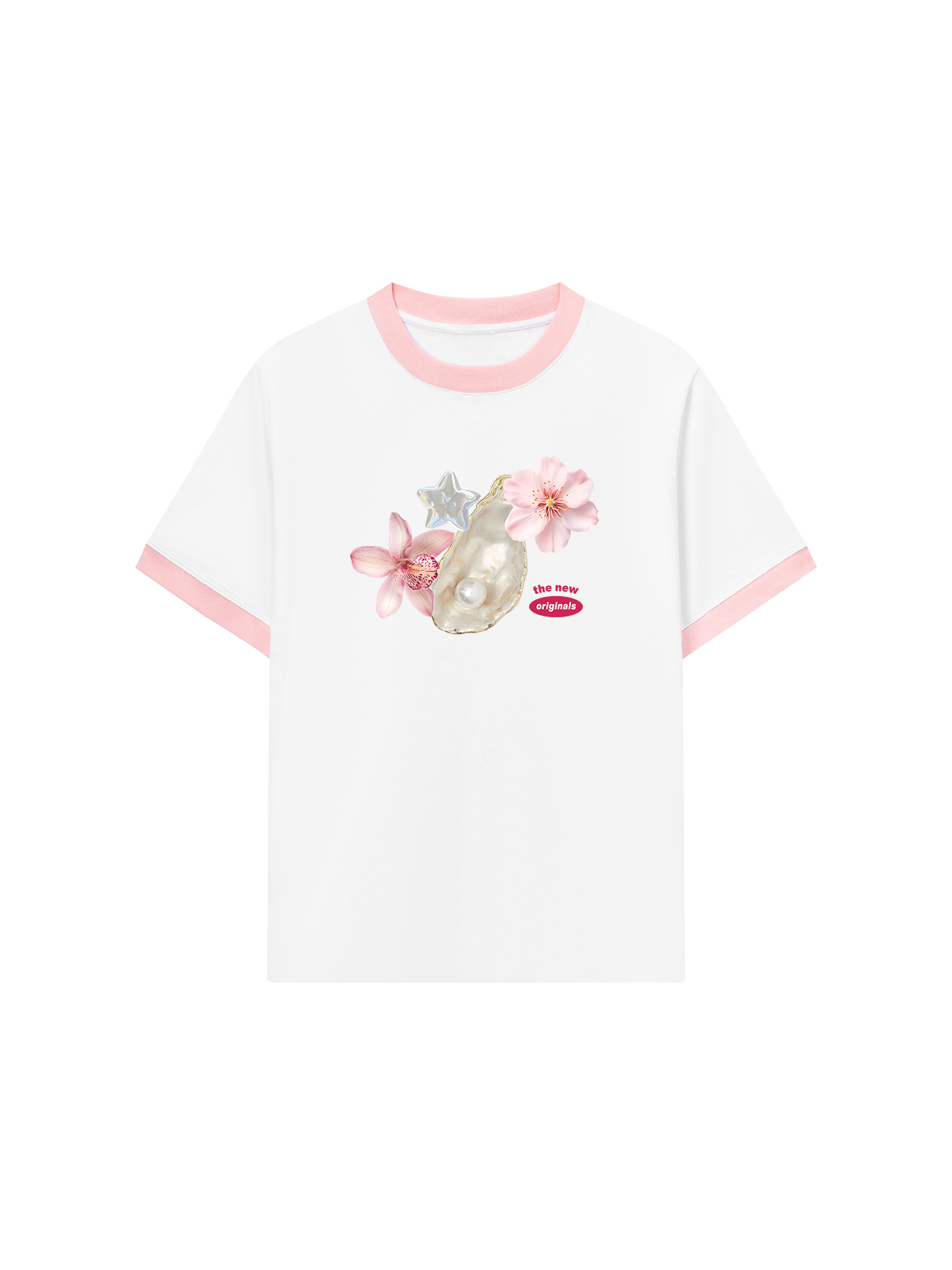 Áo Thun Ringer Relaxed Fit Pearl Bloom