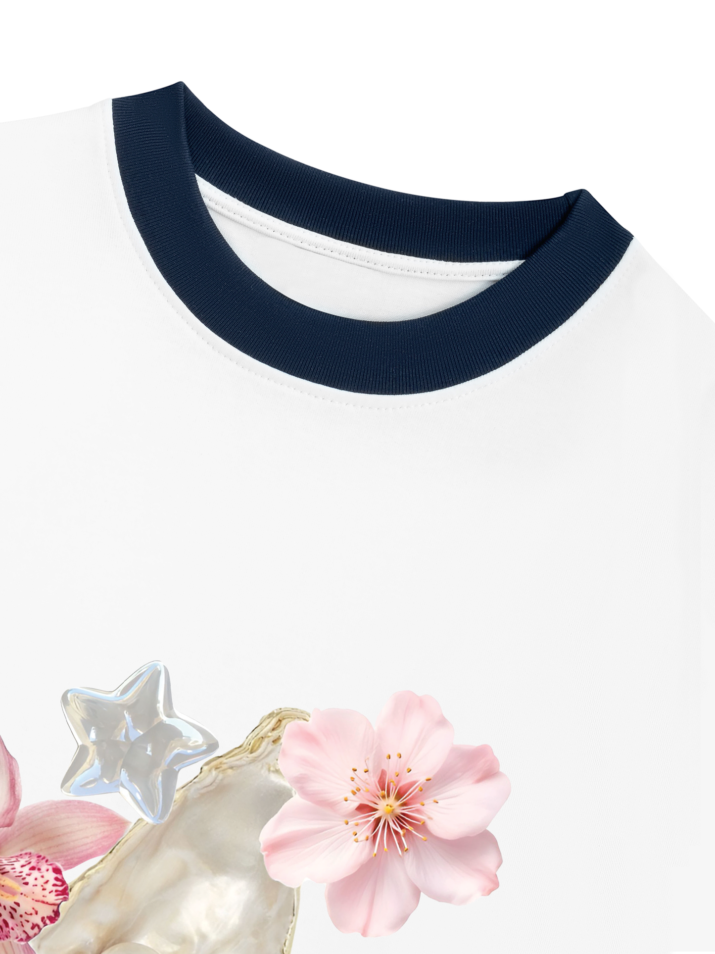 Áo Thun Ringer Relaxed Fit Pearl Bloom