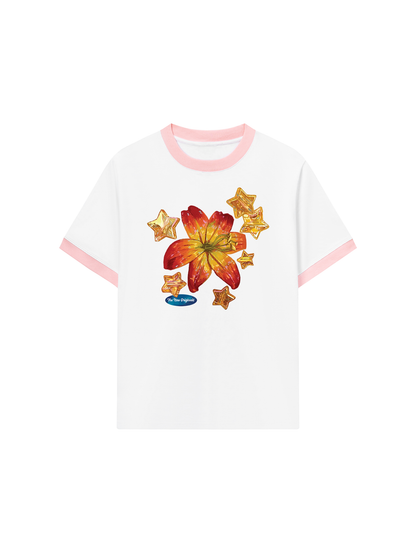 Áo Thun Ringer Relaxed Fit Blooming in the Stars