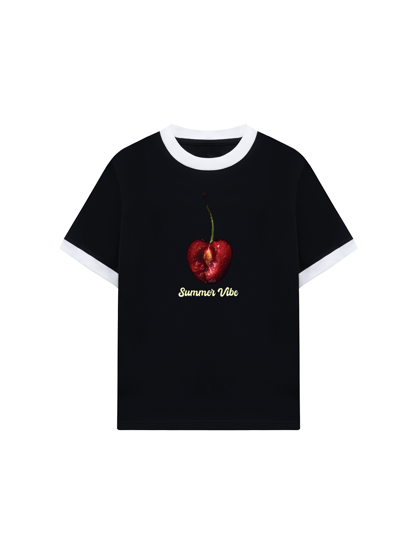 Áo Thun Ringer Relaxed Fit Cherry Summer Vibe