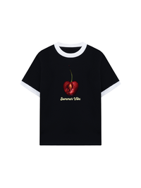 Áo Thun Ringer Relaxed Fit Cherry Summer Vibe