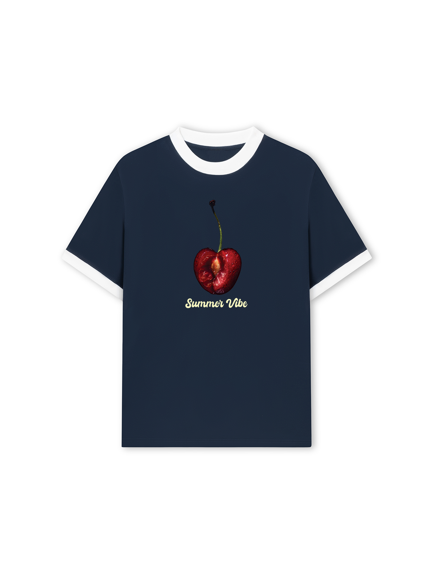 Áo Thun Ringer Relaxed Fit Cherry Summer Vibe