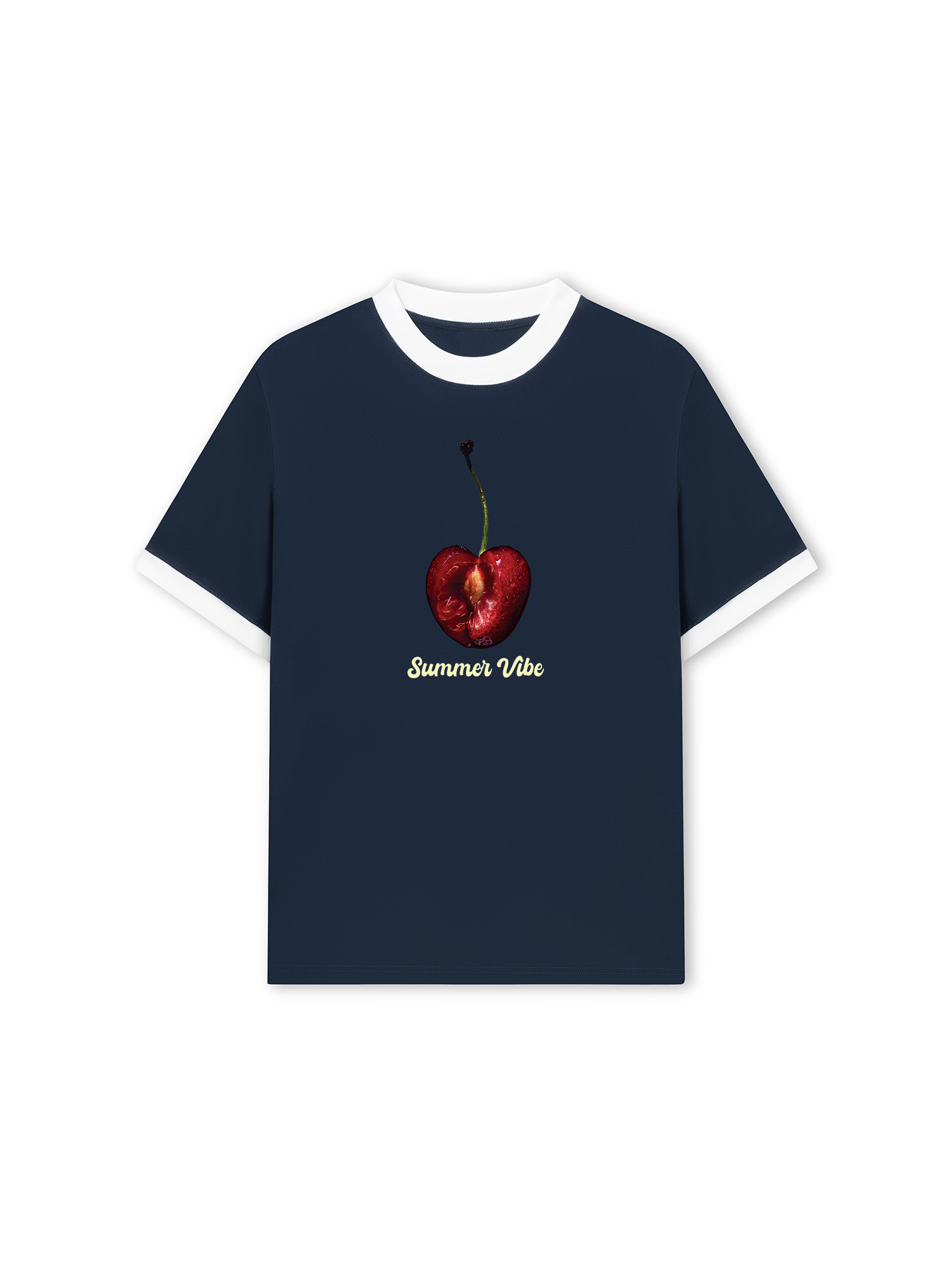 Áo Thun Ringer Relaxed Fit Cherry Summer Vibe