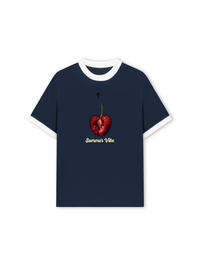 Áo Thun Ringer Relaxed Fit Cherry Summer Vibe