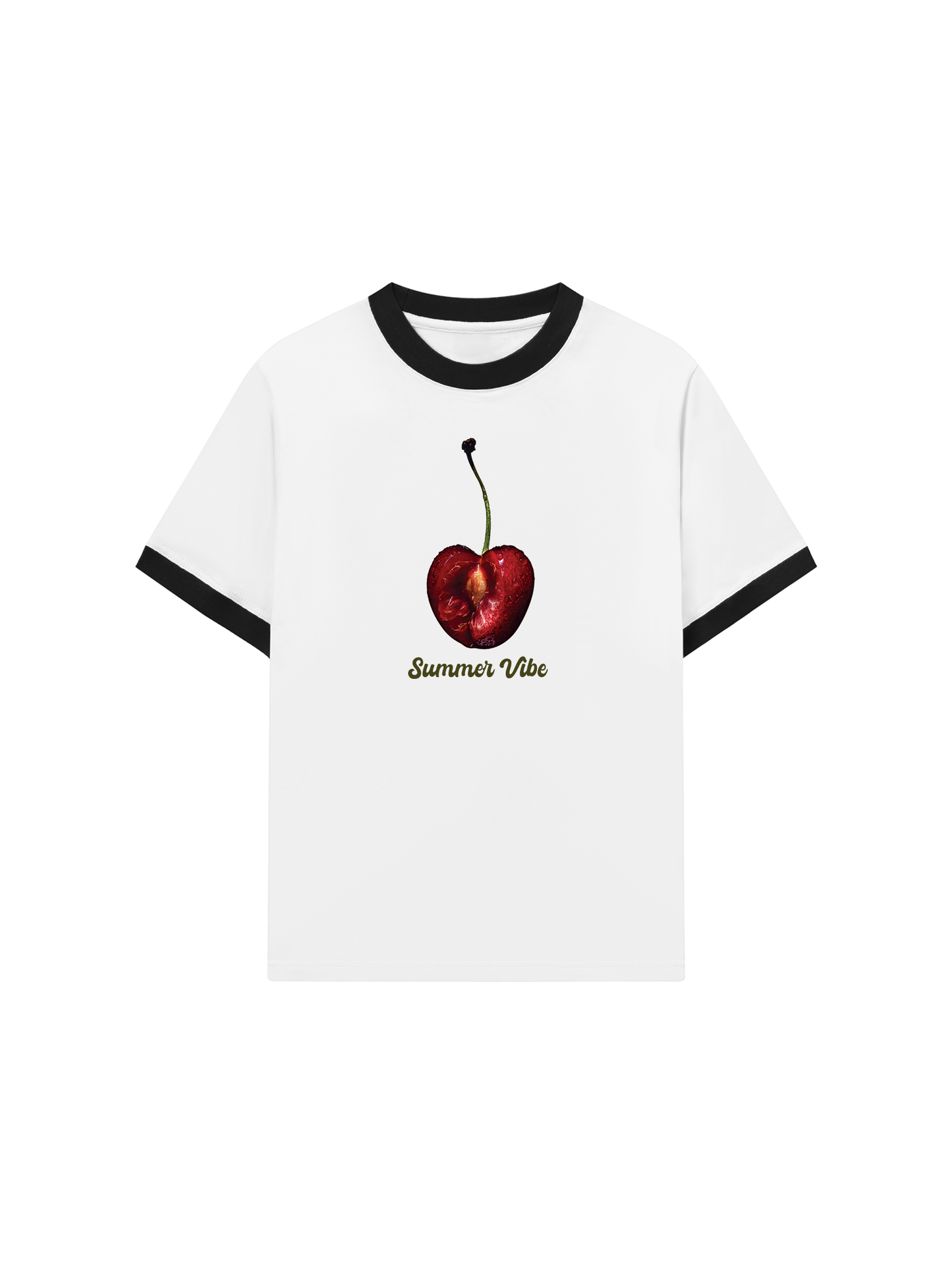 Áo Thun Ringer Relaxed Fit Cherry Summer Vibe