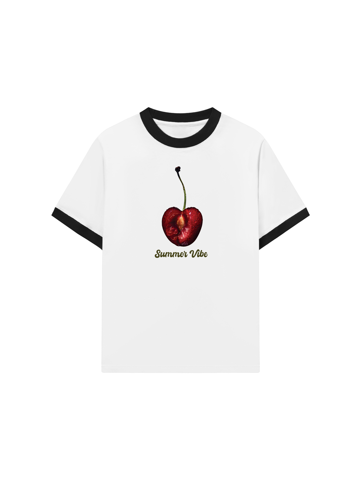 Áo Thun Ringer Relaxed Fit Cherry Summer Vibe