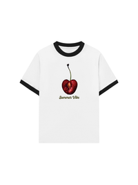 Áo Thun Ringer Relaxed Fit Cherry Summer Vibe