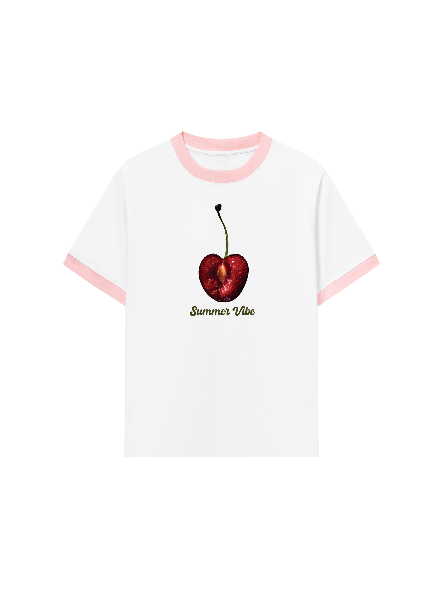 Áo Thun Ringer Relaxed Fit Cherry Summer Vibe