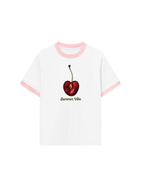 Áo Thun Ringer Relaxed Fit Cherry Summer Vibe