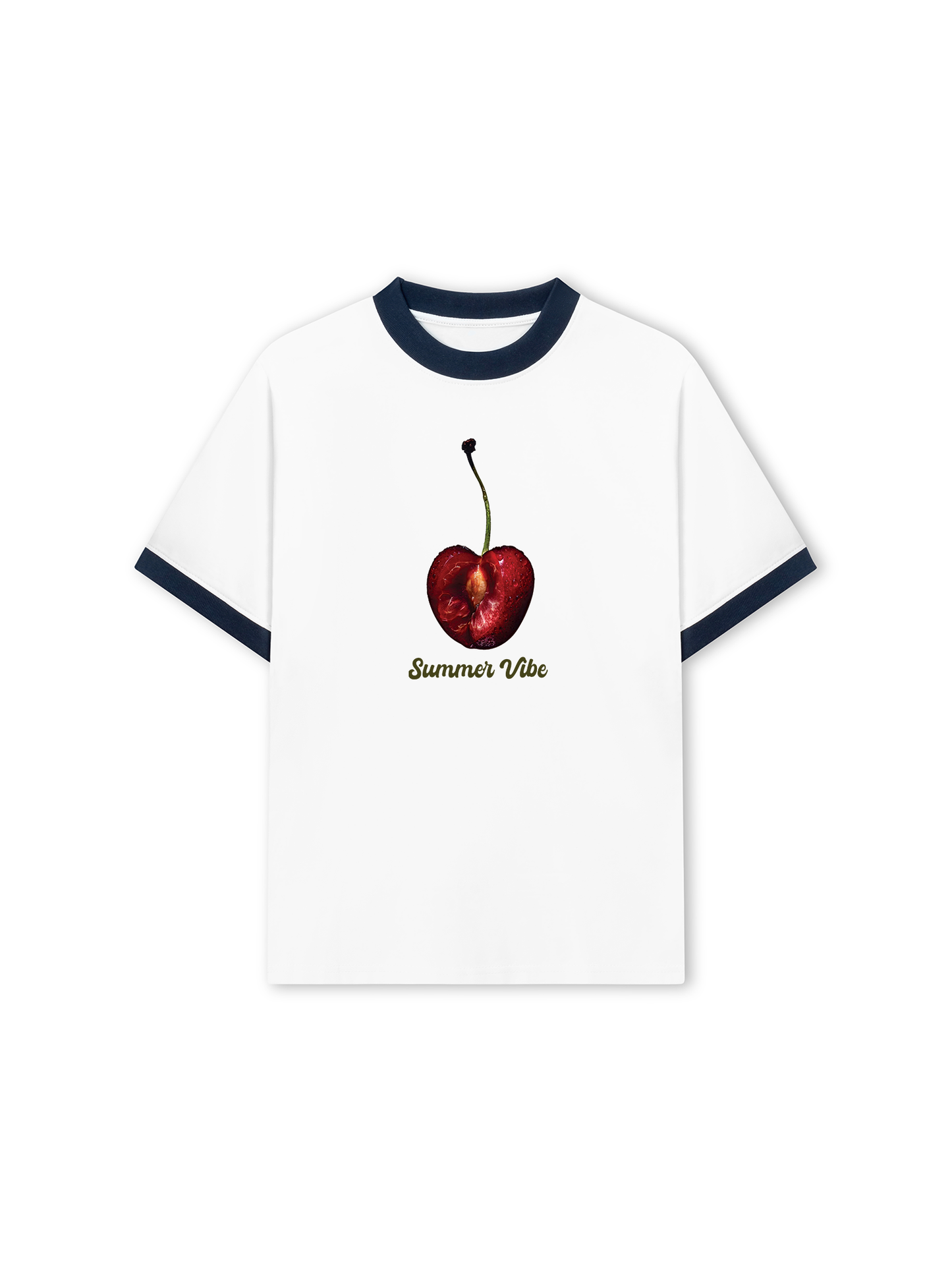 Áo Thun Ringer Relaxed Fit Cherry Summer Vibe