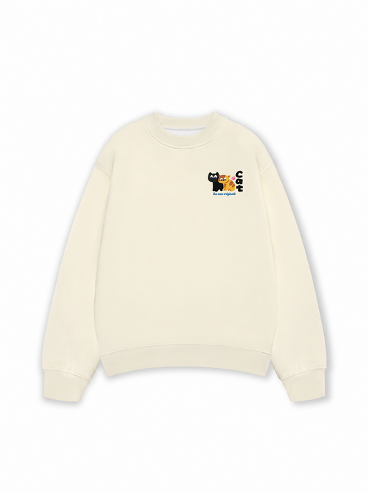 Áo Sweater Nỉ Hai Da Side by Meow