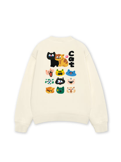 Áo Sweater Nỉ Hai Da Side by Meow