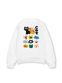 Áo Sweater Nỉ Hai Da Side by Meow