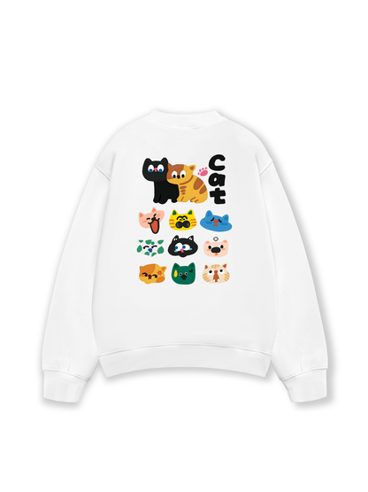 Áo Sweater Nỉ Hai Da Side by Meow