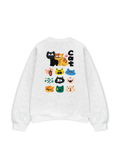 Áo Sweater Nỉ Hai Da Side by Meow
