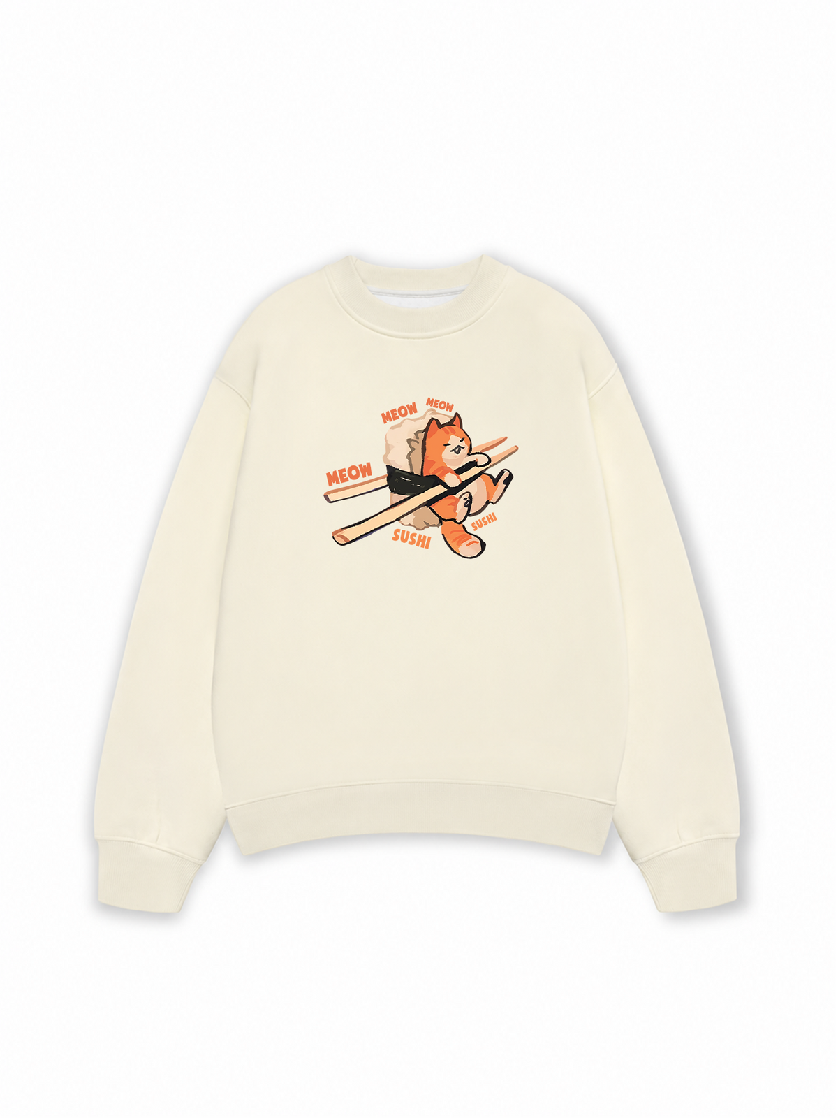 Áo Sweater Nỉ Hai Da Sushi Meow
