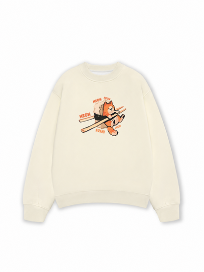 Áo Sweater Nỉ Hai Da Sushi Meow