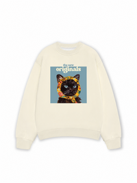 Áo Sweater Nỉ Hai Da Cat Époque